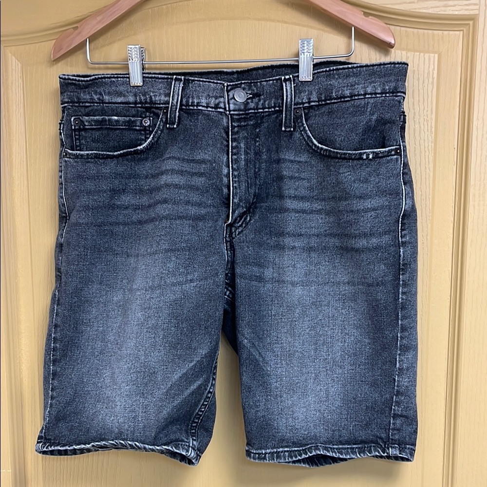 Levi's Black Jean Shorts Casual Distressed Style